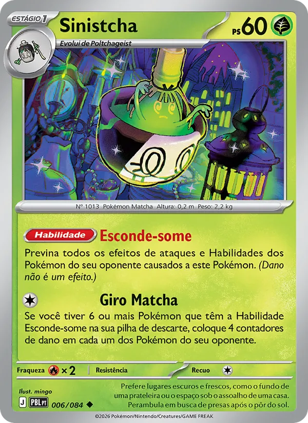 Carta Sinistcha do set Escuridão Absoluta