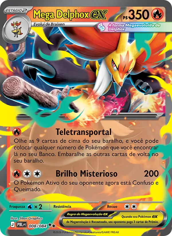 Carta Mega Delphox ex do set Escuridão Absoluta