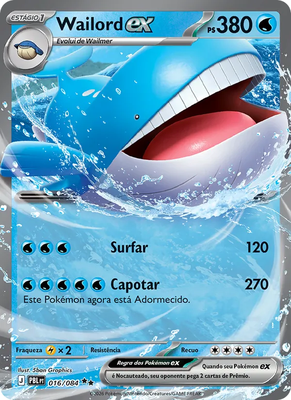 Carta Wailord ex do set Escuridão Absoluta