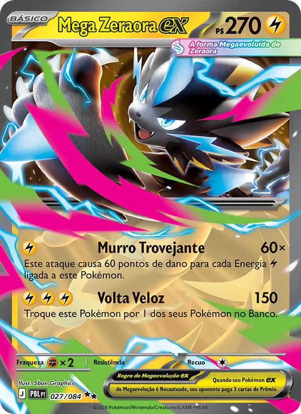 Carta Mega Zeraora ex do set Escuridão Absoluta