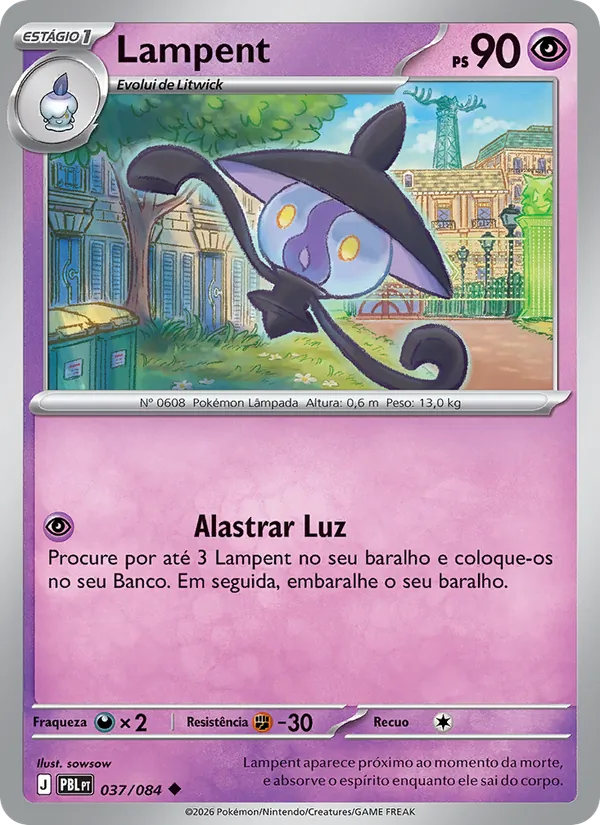Carta Lampent do set Escuridão Absoluta