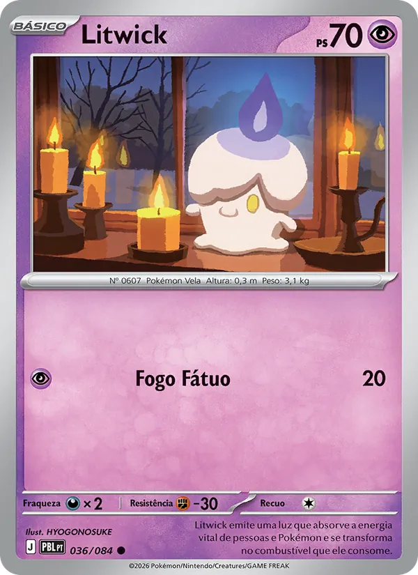 Carta Litwick do set Escuridão Absoluta