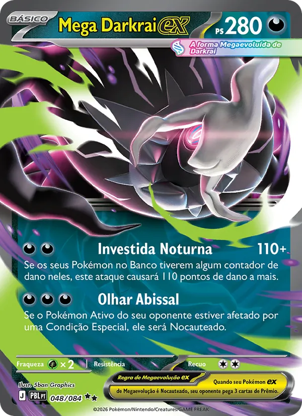 Carta Mega Darkrai ex do set Escuridão Absoluta