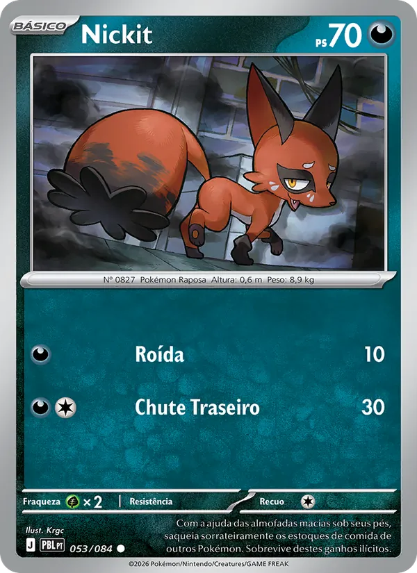 Carta Nickit do set Escuridão Absoluta