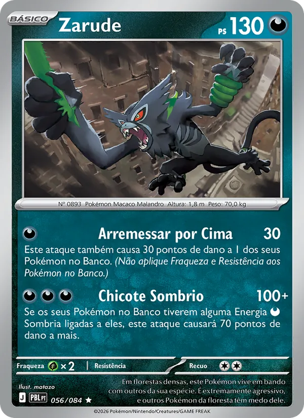 Carta Zarude do set Escuridão Absoluta