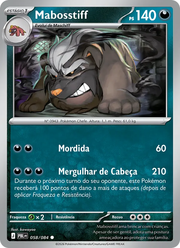 Carta Mabosstiff do set Escuridão Absoluta
