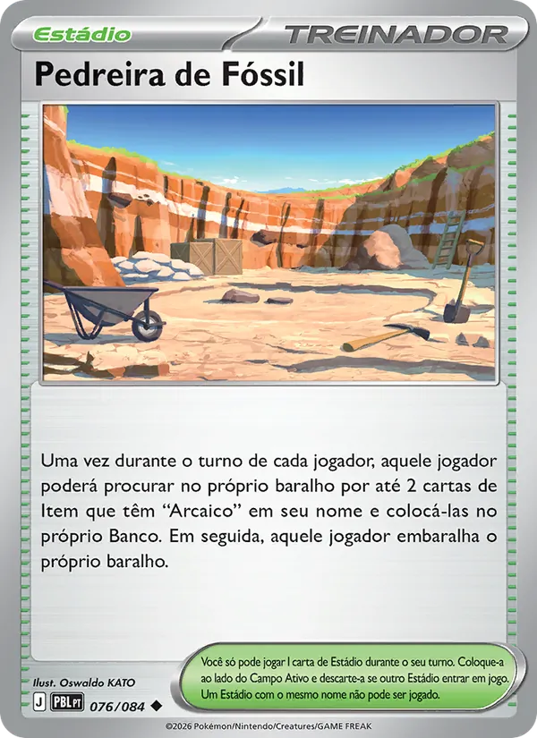 Carta Pedreira de Fóssil do set Escuridão Absoluta