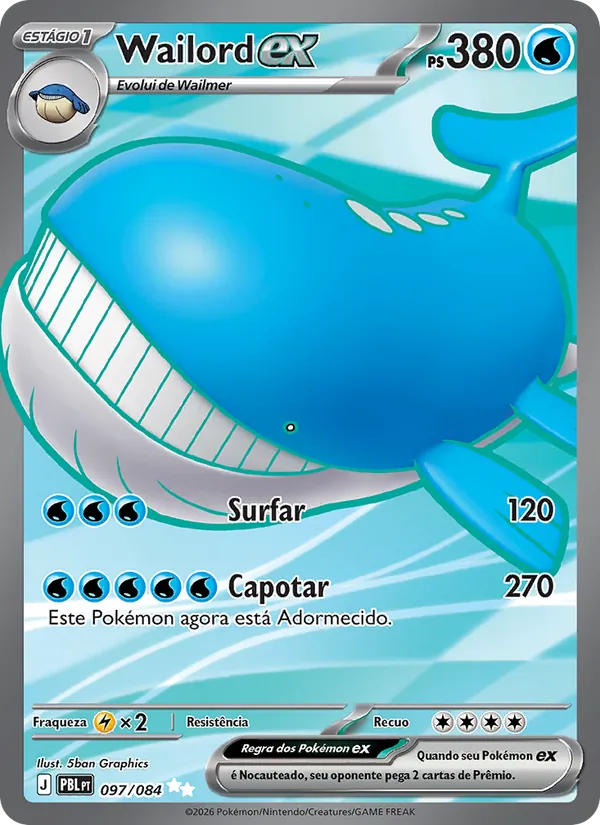 Carta Wailord ex do set Escuridão Absoluta