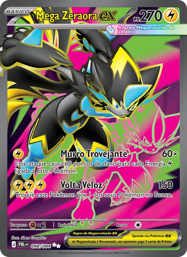Carta Mega Zeraora ex do set Escuridão Absoluta