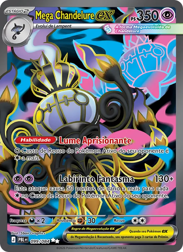 Carta Mega Chandelure ex do set Escuridão Absoluta