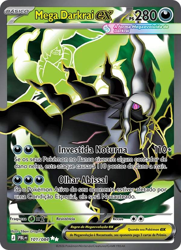 Carta Mega Darkrai ex do set Escuridão Absoluta