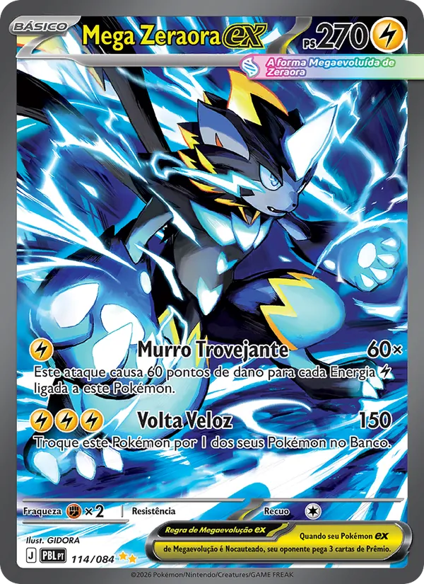 Carta Mega Zeraora ex do set Escuridão Absoluta