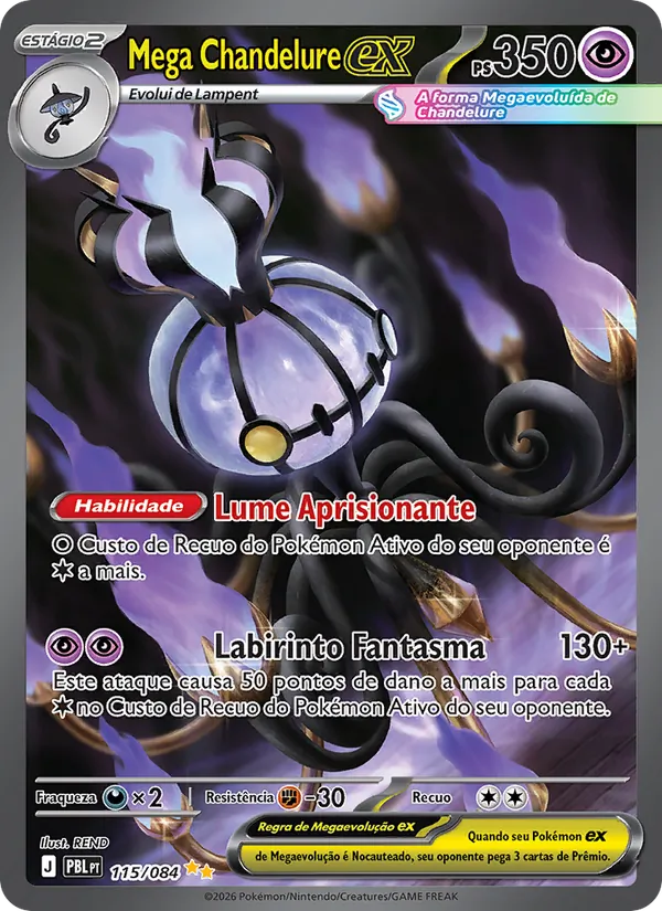 Carta Mega Chandelure ex do set Escuridão Absoluta