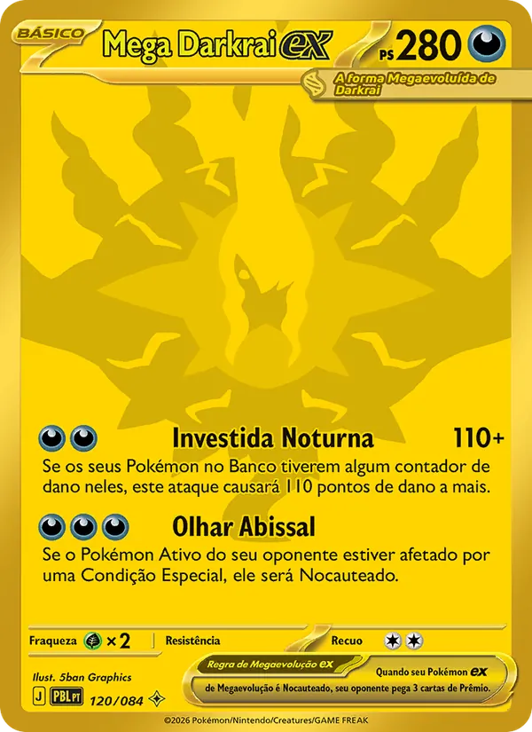 Carta Mega Darkrai ex do set Escuridão Absoluta